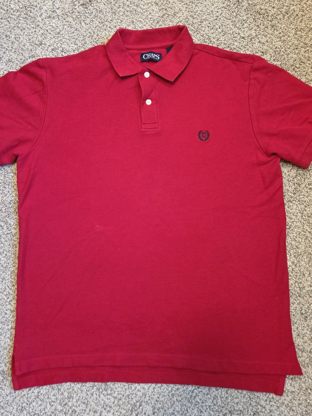 Chaps Red Short Sleeve Pique Cotton Polo Shirt L